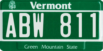 VT license plate ABW811