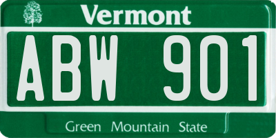 VT license plate ABW901