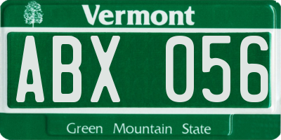 VT license plate ABX056