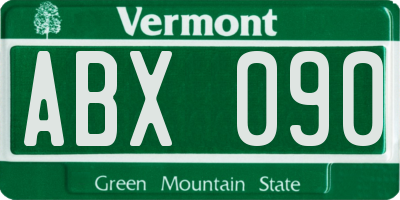 VT license plate ABX090