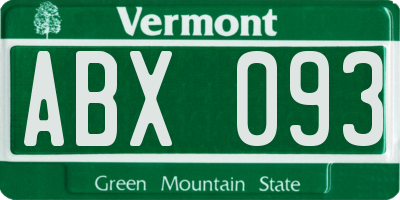 VT license plate ABX093