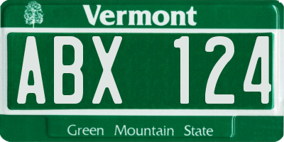 VT license plate ABX124