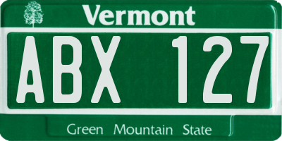 VT license plate ABX127