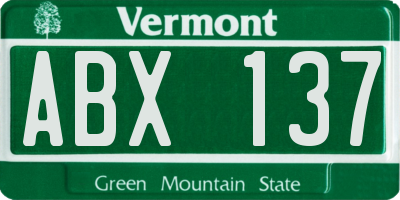 VT license plate ABX137
