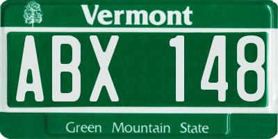 VT license plate ABX148