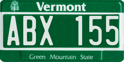 VT license plate ABX155