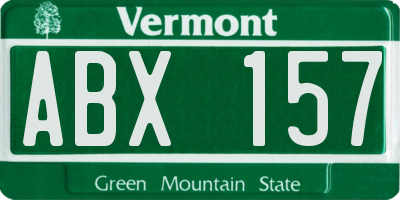 VT license plate ABX157