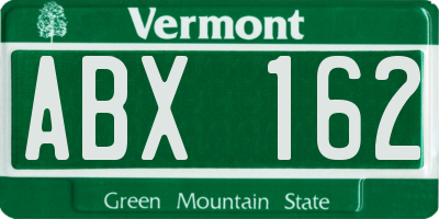 VT license plate ABX162