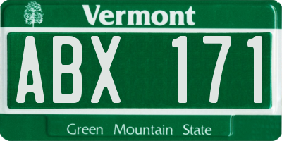VT license plate ABX171