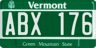 VT license plate ABX176