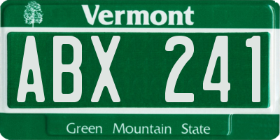 VT license plate ABX241