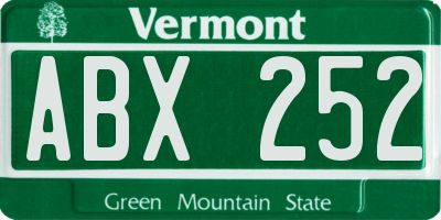 VT license plate ABX252