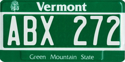 VT license plate ABX272