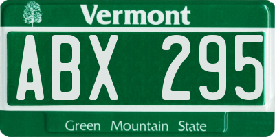 VT license plate ABX295