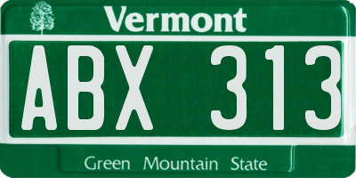 VT license plate ABX313