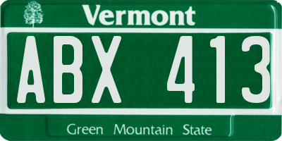 VT license plate ABX413