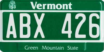 VT license plate ABX426