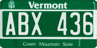 VT license plate ABX436