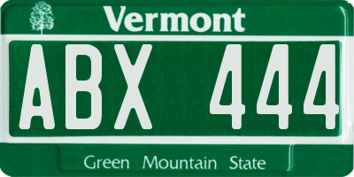 VT license plate ABX444