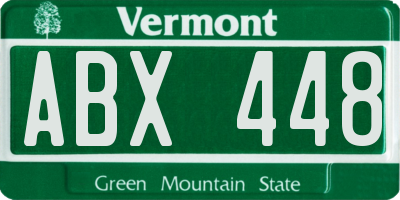 VT license plate ABX448