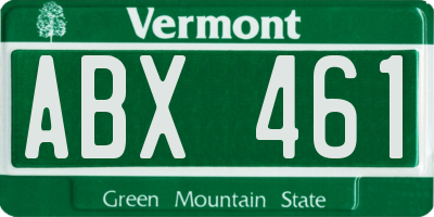 VT license plate ABX461
