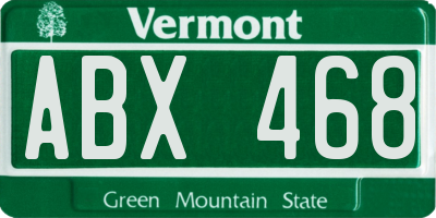 VT license plate ABX468