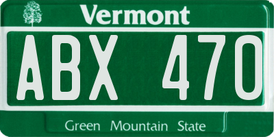 VT license plate ABX470