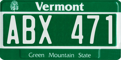 VT license plate ABX471