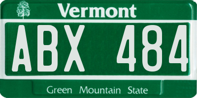 VT license plate ABX484