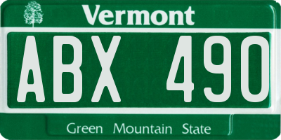 VT license plate ABX490