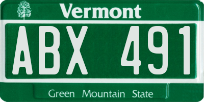 VT license plate ABX491