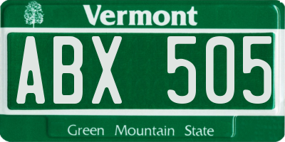 VT license plate ABX505