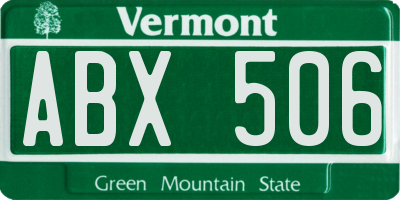 VT license plate ABX506