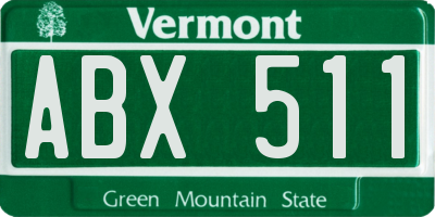 VT license plate ABX511