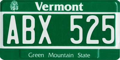 VT license plate ABX525