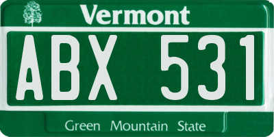VT license plate ABX531
