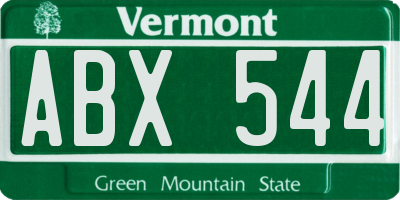 VT license plate ABX544
