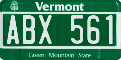 VT license plate ABX561