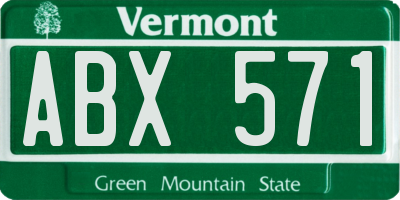 VT license plate ABX571