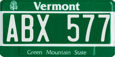 VT license plate ABX577