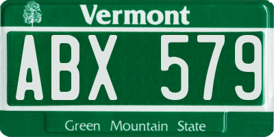 VT license plate ABX579