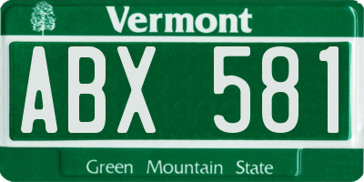 VT license plate ABX581