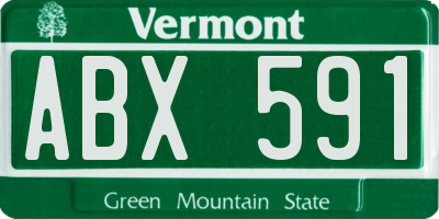 VT license plate ABX591