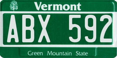 VT license plate ABX592