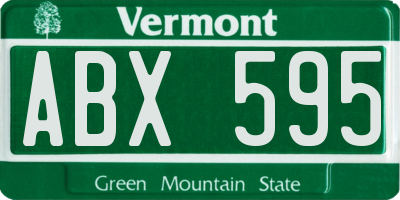 VT license plate ABX595