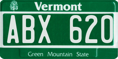 VT license plate ABX620
