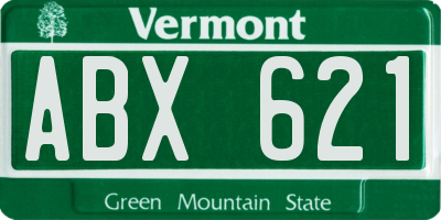 VT license plate ABX621
