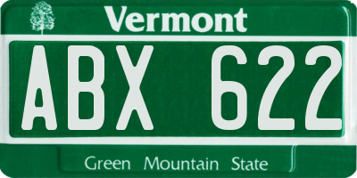 VT license plate ABX622