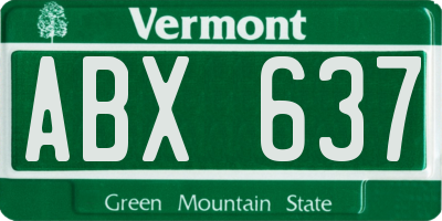 VT license plate ABX637