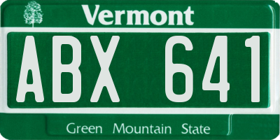 VT license plate ABX641